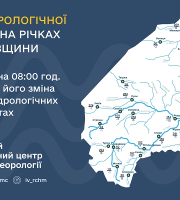 Температура води у річках Львівської області відрізняється на 9 градусів