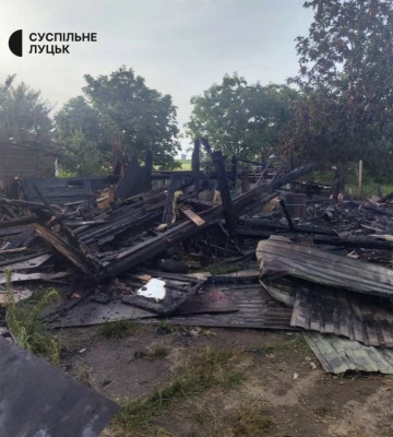 На Волині внаслідок падіння уламків БПЛА загорівся газопровід