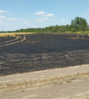 На Херсонщині через російські обстріли горіли поля із збіжжям