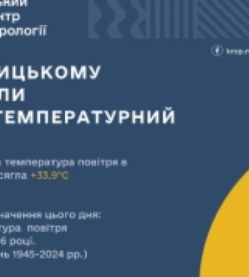 У Кропивницькому зафіксували температурний рекорд