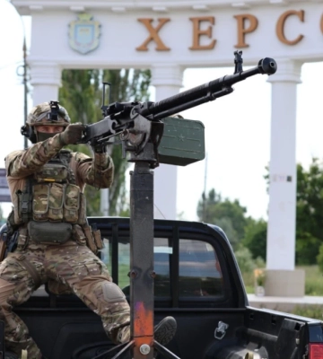 Бійці херсонського КОРДу у складі мобільної вогневої групи знищують дрони армії РФ