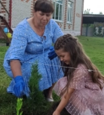 У селі на Волині дошкільнята висадили туї