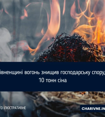У селі в Рівненському районі згоріли будівля та 10 тонн сіна