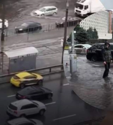 Вулиці перетворилися на річки та відкрилися гейзери: Київ знову пішов під воду, відео