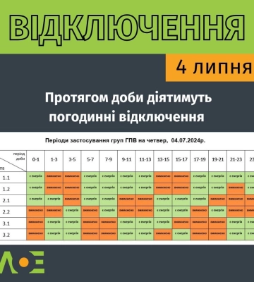 Графіки відключення світла у Львові та області 4 липня