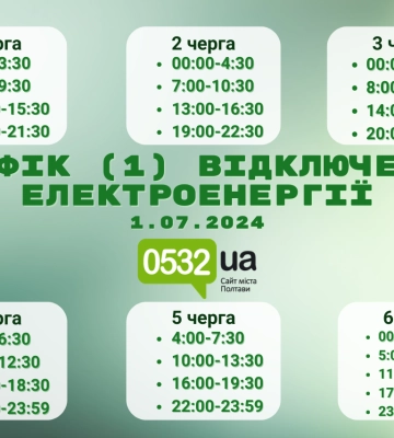 Завтра на Полтавщині вимикатимуть світло на понад 3 години: графіки