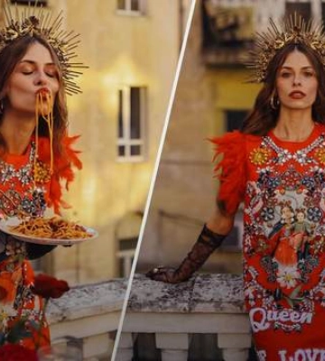 "Итальянский дворик" посреди Киева: девушки устроили эффектную фотосессию в стиле Dolce &amp; Gabbana