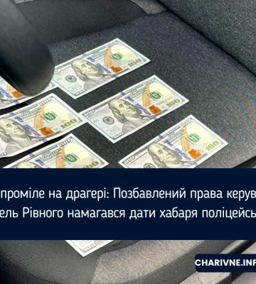 3,18 проміле на драгері: Позбавлений права керування житель Рівного намагався дати хабаря поліцейським