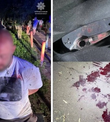 Поліцейські у Чернігові затримали чоловіка, який кидався на людей з ножем