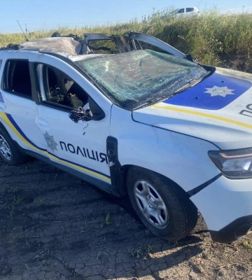 Росіяни атакували дроном поліцейський автомобіль на Донеччині: загинув правоохоронець