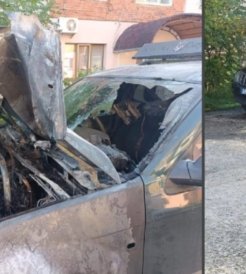 На Прикарпатті невідомі спалили авто військового