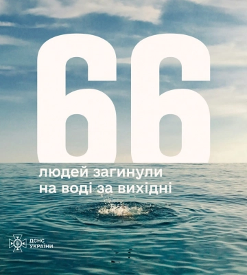 За вихідні на водоймах України загинули 66 людей, з них 10 дітей