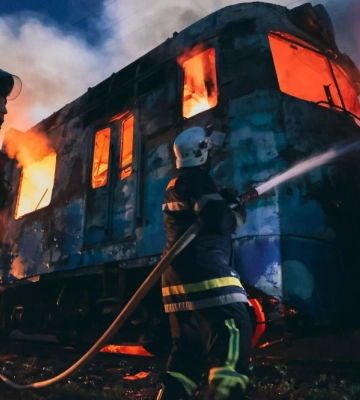 У Здолбунові згорів вагон дизель-поїзда (ФОТО)
