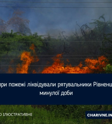 Чотири пожежі ліквідували рятувальники Рівненщини минулої доби