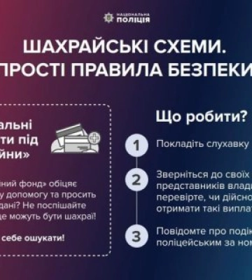 Поліцейські Закарпаття попереджають про шахрайську схему «Соцвиплати під час війни»: як себе вберегти?