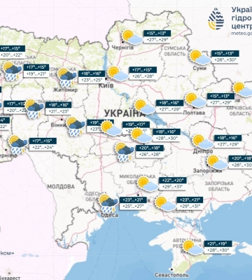 Дощ у низці областей, до 29-34° тепла: прогноз погоди на 24 липня