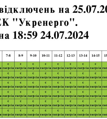 На Львівщині 24 липня не вимикатимуть електроенергію до 18.00