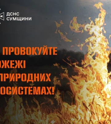 На Сумщині за добу гасили 7 пожеж на відкритих територіях