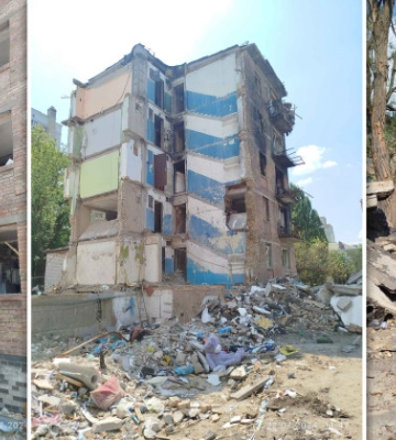 У Києві мешканці зруйнованого будинку внаслідок атаки 8 липня залишаються просто неба