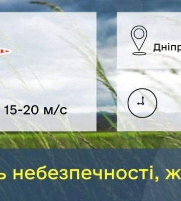 У Дніпрі оголосили жовтий рівень небезпеки через сильний вітер
