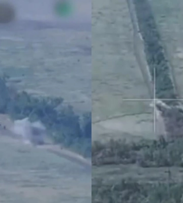 Появилось видео ударов по огромной колонне войск России