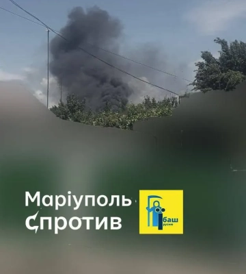 Партизани підпалили військову базу окупантів у Маріуполі