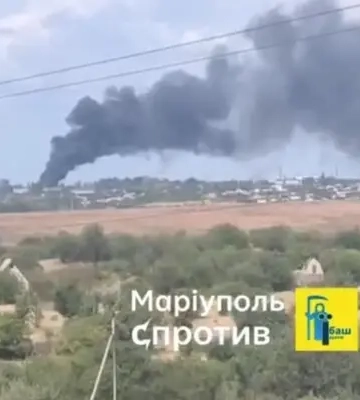 Партизани підпалили військову базу окупантів у Маріуполі