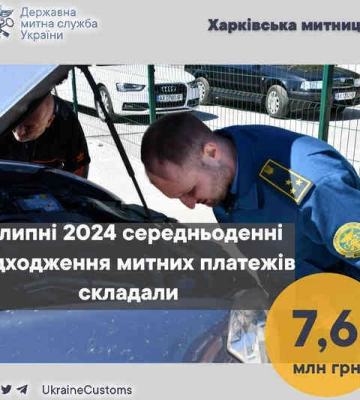 У липні Харківська митниці скерувала до бюджету більше 170 мільйонів гривень