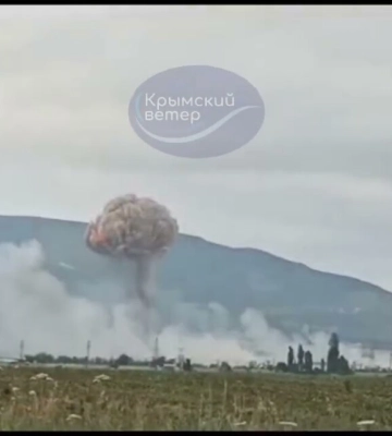 В Крыму сгорел склад с боеприпасами
