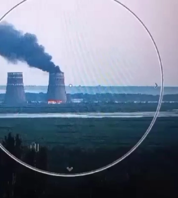 Російські окупанти влаштували пожежу на Запорізькій атомної станції (відео)