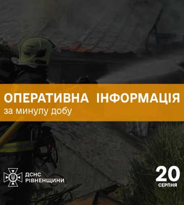 На Рівненщині рятувальники гасили чотири пожежі за добу