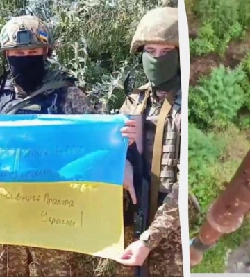 ЗСУ за допомогою дрона встановили український прапор в окупованих Олешках на Херсонщині. ВІДЕО