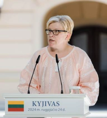 Премьер Литвы на украинском языке поздравила страну с Днем Независимости на украинском языке