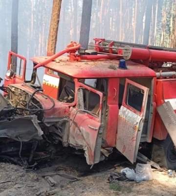 Возле Балаклеи взорвался пожарный автомобиль