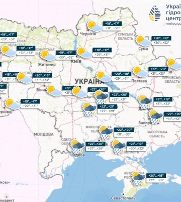 Погода на 28 серпня в Україні: спека збережеться, очікуються короткочасні дощі