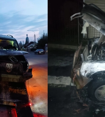 У Надвірній підпалили автомобіль для військових