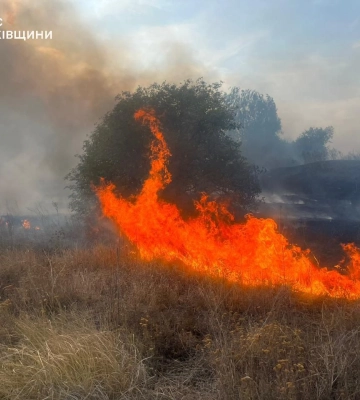 Пожежа на 2,5 га через удар КАБами виникла в Харківській області 