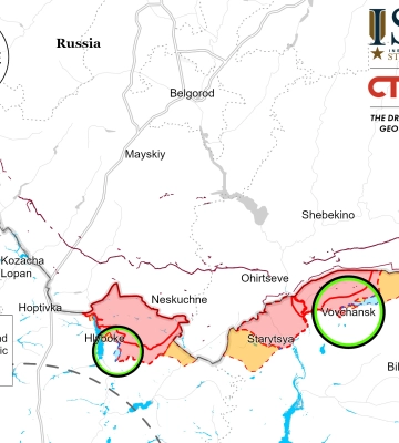 ISW: российские войска продвинулись на севере от Харькова и под Купянском