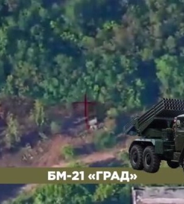 Украинские защитники прямым попаданием уничтожили вражескую РСЗО БМ-21 &quot;Град&quot; на Донетчине. ВИДЕО