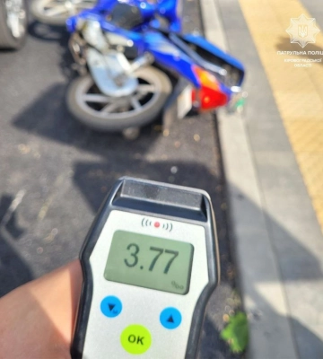 Перевищення алкоголю у крові у 19 разів: у Кропивницькому п'яний мотоцикліст в'їхав у легковик (ФОТО)