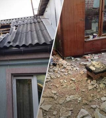 Дыра в крыше, выбитые окна, упал потолок: появились фото последствий российской атаки на Полтаву