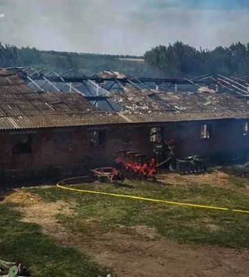 На Миколаївщині горіла ферма: власник спалював сухостій поруч із сіном