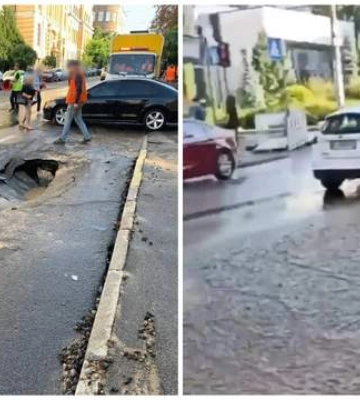 В Киеве на одной из улиц произошел прорыв трубопровода: повреждения уже локализовали