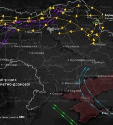 Маршрут ракет під час нічної атаки сьогодні, 4 вересня: ракета пролетіла через територію Закарпаття