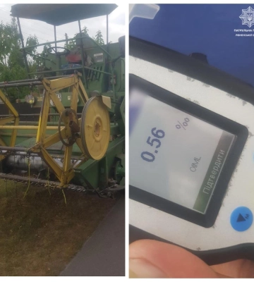 На Рівненщині патрульні зупинили п’яного комбайнера