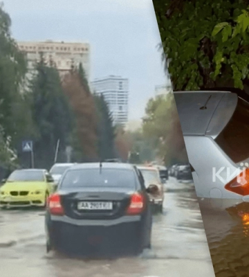 У Києві автомобіль провалився під асфальт, відео
