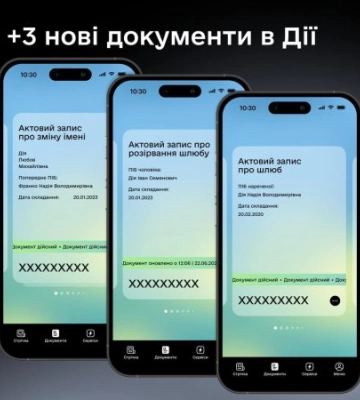 Свідоцтва про народження, шлюб, розлучення та зміну імені відтепер доступні в Дії