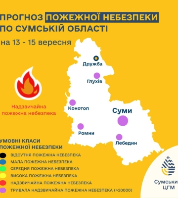 На Сумщині збережеться  надзвичайна пожежна небезпека