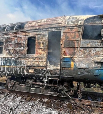 На Рівненщині спалахнув потяг (ФОТО)