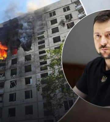 Между 9 и 12 этажами – завалы: Зеленский показал многоэтажку в Харькове, куда попала Россия